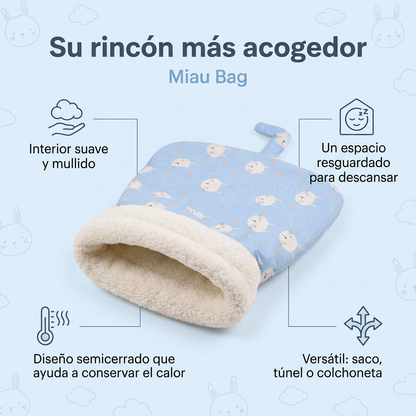 Infografía de las cualidades de Miau Bag