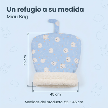 Miau Bag con sus dimensiones de 55 × 45 cm